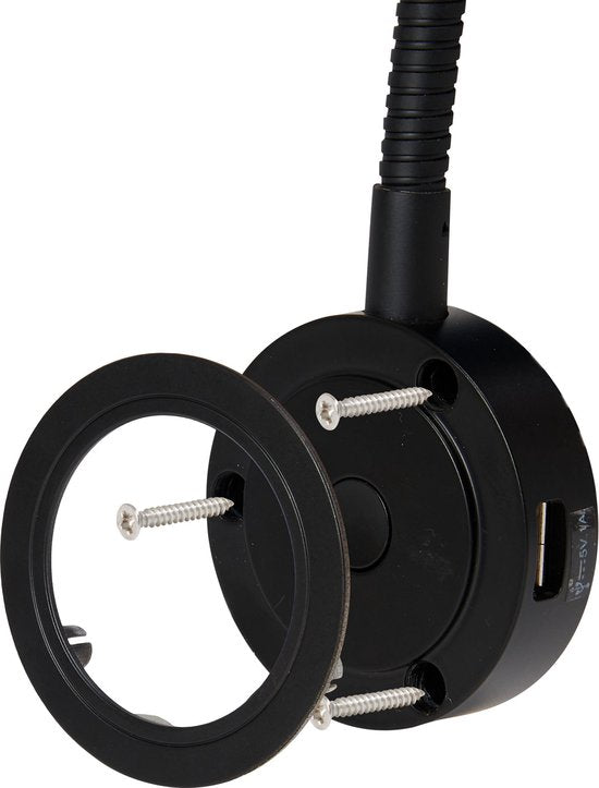 Bed Leeslampjes met Dimfunctie zwart en USB aansluiting