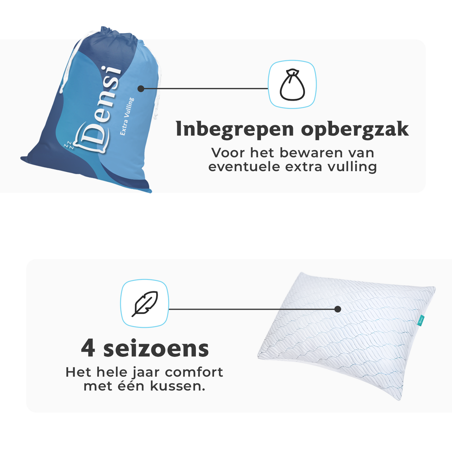 Densi Hoofdkussen - Traagschuim vulling - Hoofdkussen Nekklachten - ontspannend Lavendel - Geschikt voor rug-, zij- en buikslapers - Winter & Zomerkant - Inclusief Extra 150g Schuim