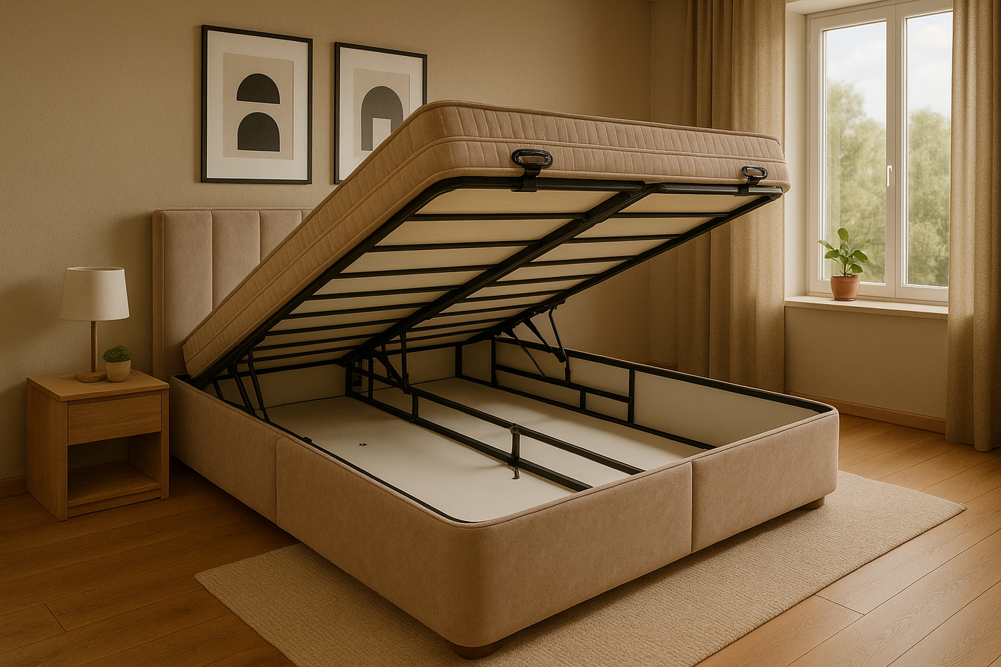 Opbergberg boxspring Alexia beige