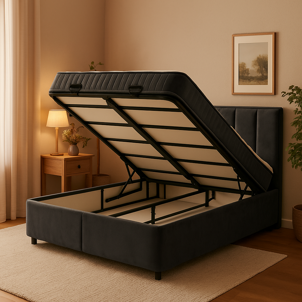 Opbergberg boxspring Alexia Antraciet