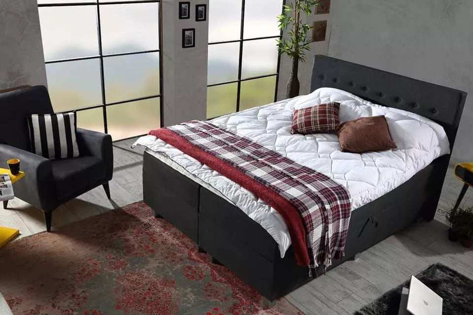 Novio Spazio Boxspring met opbergruimte antraciet