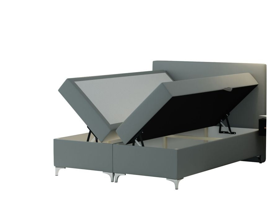 Novio Boxspring Tavira met opbergruimte zilvergrijs