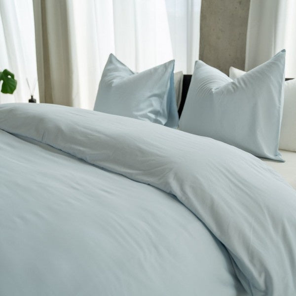 Kayori Dekbedovertrek Senju Katoensatijn Lichtblauw