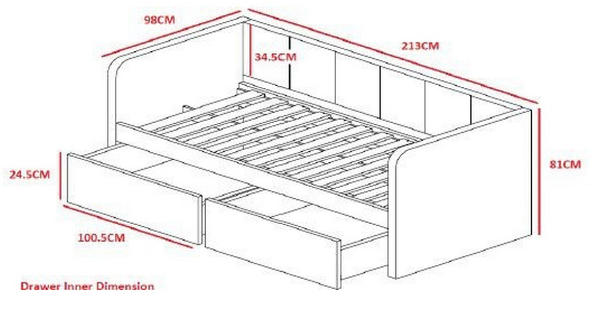 Sita kajuitbed bedbank met laden