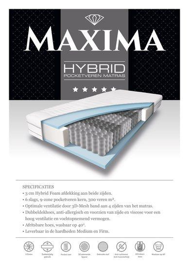 Maxima Hybrid 9-zones pocketveer matras