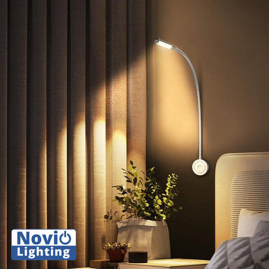 Bed Leeslampjes met Dimfunctie zilver en USB aansluiting