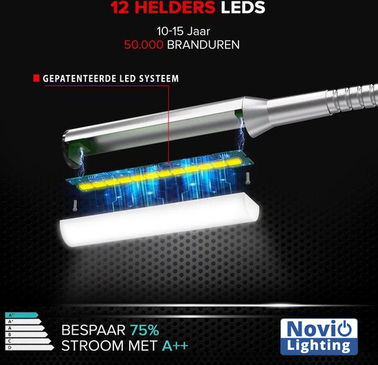 Bed Leeslampjes met Dimfunctie zilver en USB aansluiting