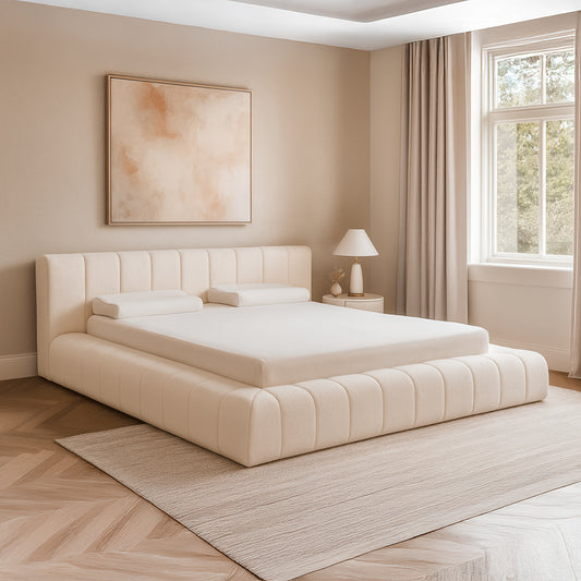 Novio Dreamer Teddy Amour – Japandi Design Bed met Luxe Matras Beige