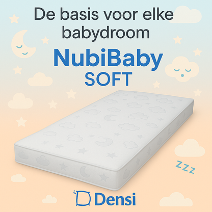 Densi Baby Matras - NubiBaby Soft - 60x120 cm - 11 cm dik - Comfortschuim – Oeko-Tex – Ademend & Wasbare Hoes – Duurzaam & Ergonomisch