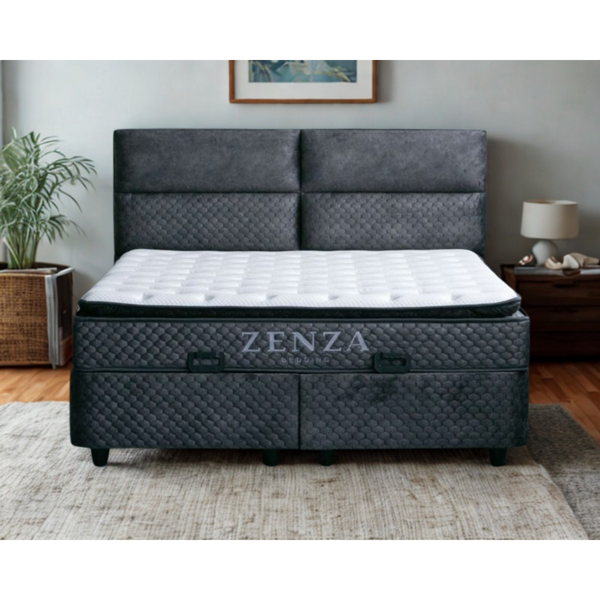 Zenza Dallas Storage Boxspring – Luxe Opbergboxspring met Hybride Matras & Snel Leverbaar