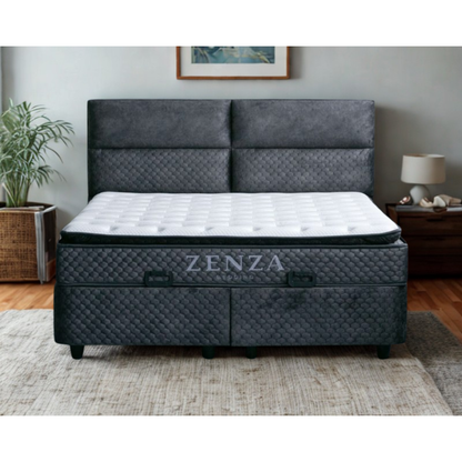 Zenza Dallas Storage Boxspring – Luxe Opbergboxspring met Hybride Matras & Snel Leverbaar