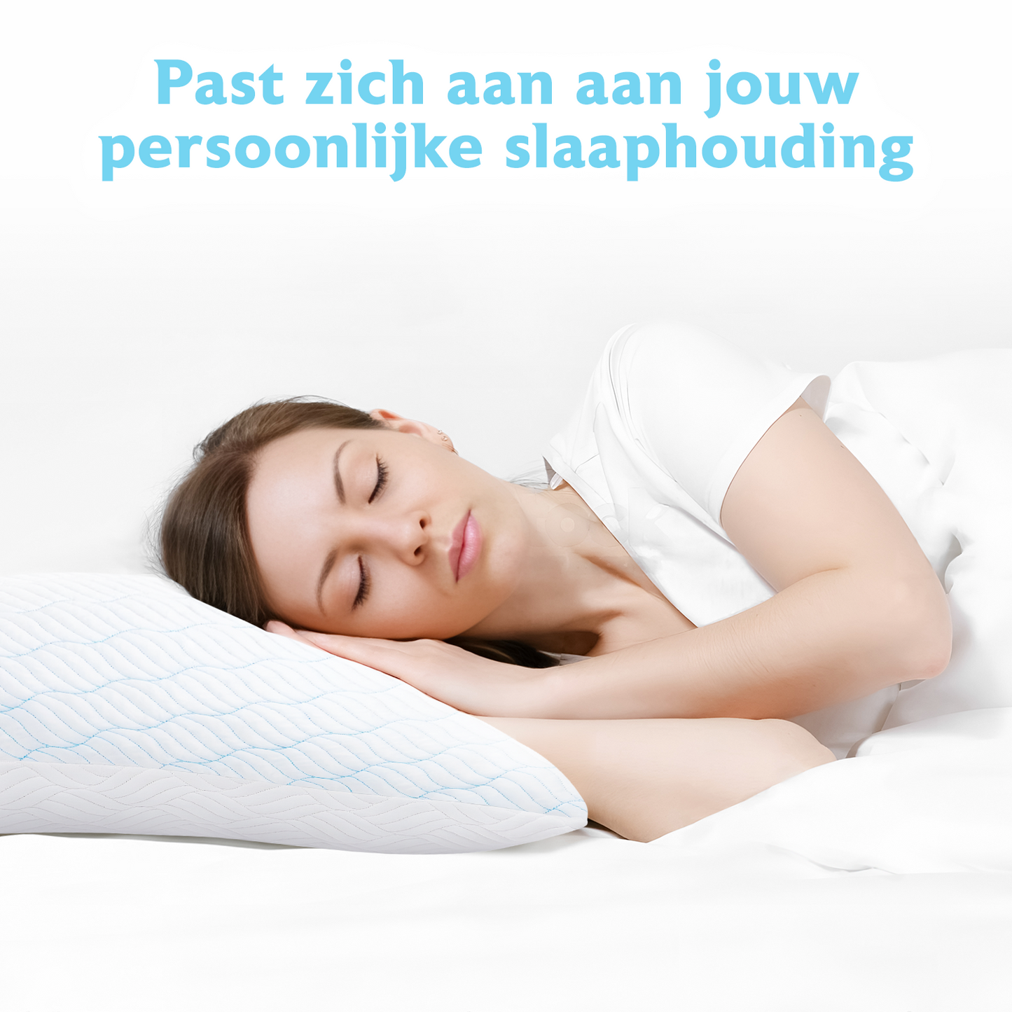 Densi Hoofdkussen - Traagschuim vulling - Hoofdkussen Nekklachten - ontspannend Lavendel - Geschikt voor rug-, zij- en buikslapers - Winter & Zomerkant - Inclusief Extra 150g Schuim