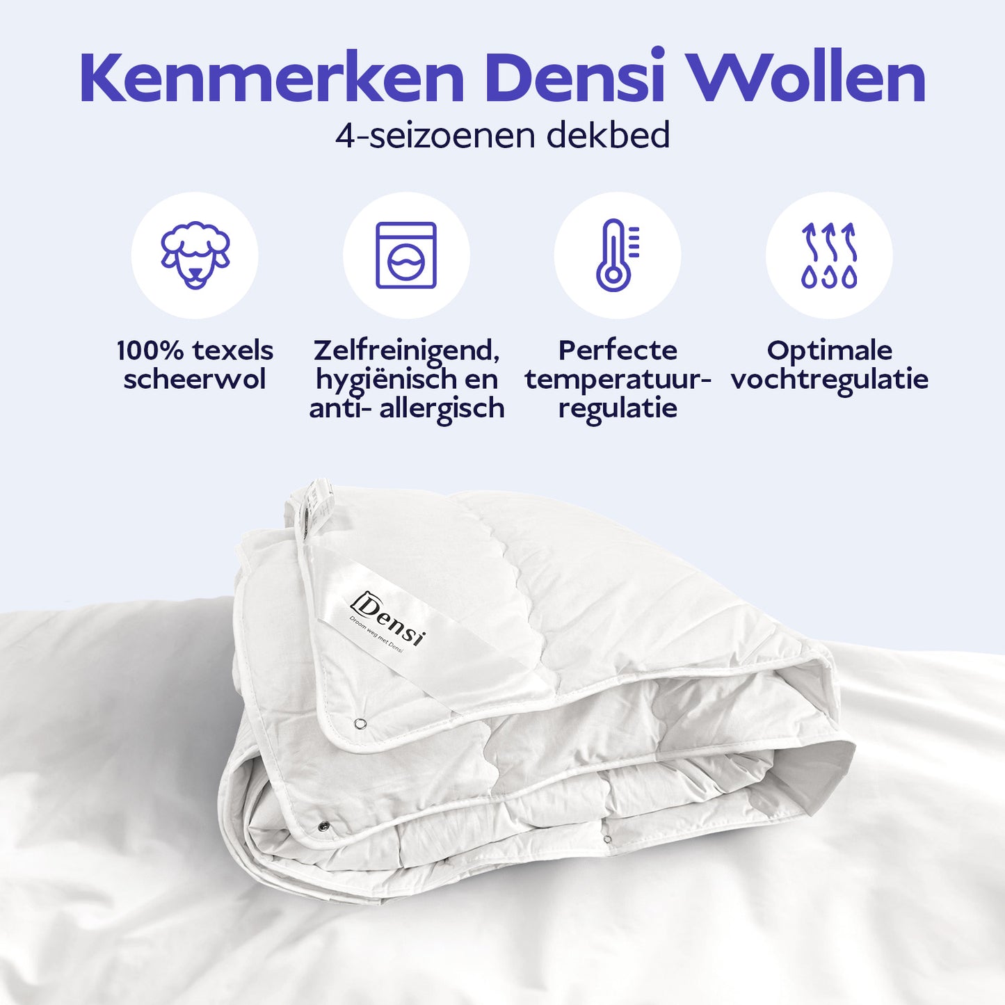 Densi Texels Scheer Wollen 4-Seizoenen dekbed