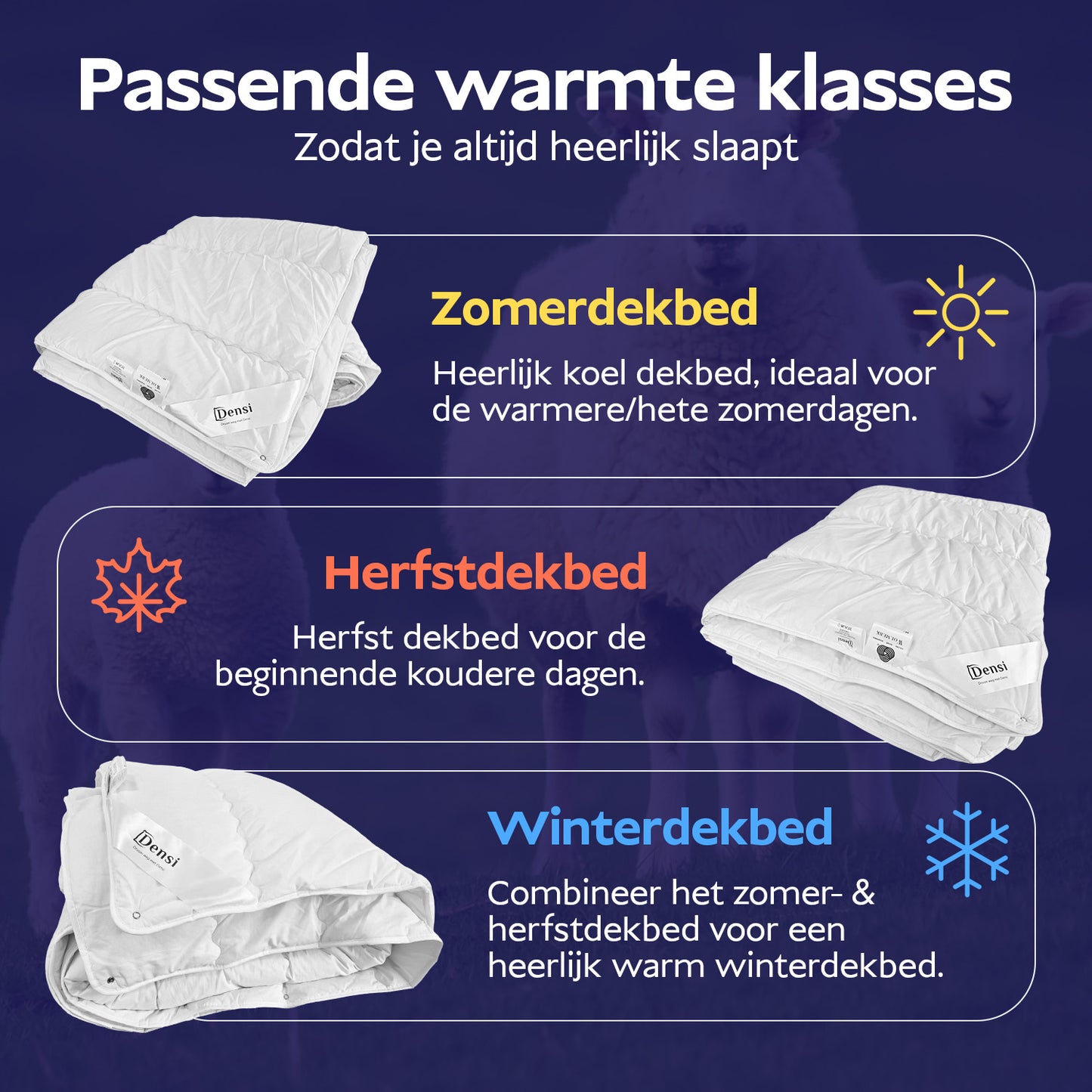 Densi Texels Scheer Wollen 4-Seizoenen dekbed