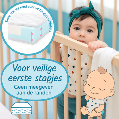 Densi Baby Matras - NubiBaby Air - 60x120 cm - 10 cm dik - Comfortschuim met Trapvaste Randen– Oeko-Tex – Ademend & Wasbare Hoes – Ergonomisch