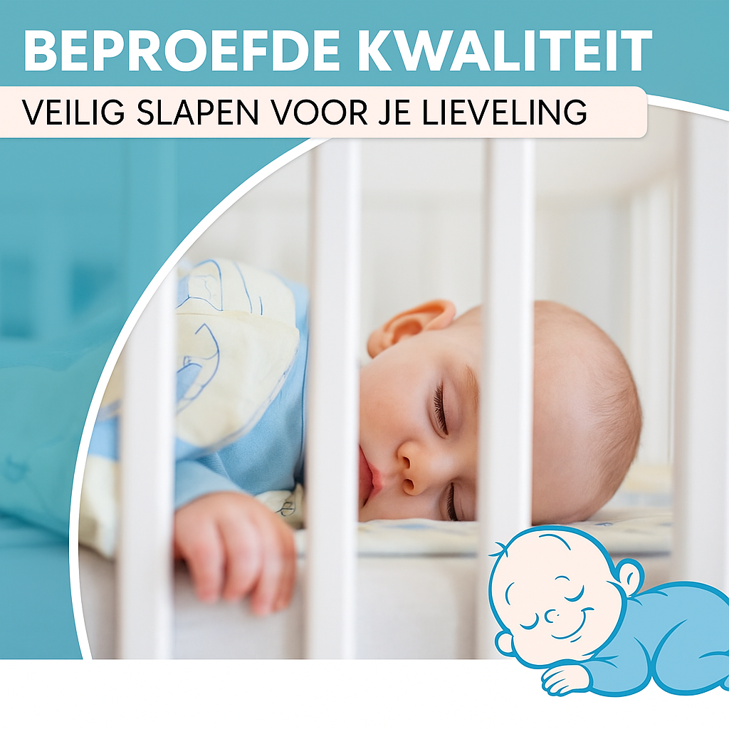 Densi Baby Matras - NubiBaby Air - 60x120 cm - 10 cm dik - Comfortschuim met Trapvaste Randen– Oeko-Tex – Ademend & Wasbare Hoes – Ergonomisch