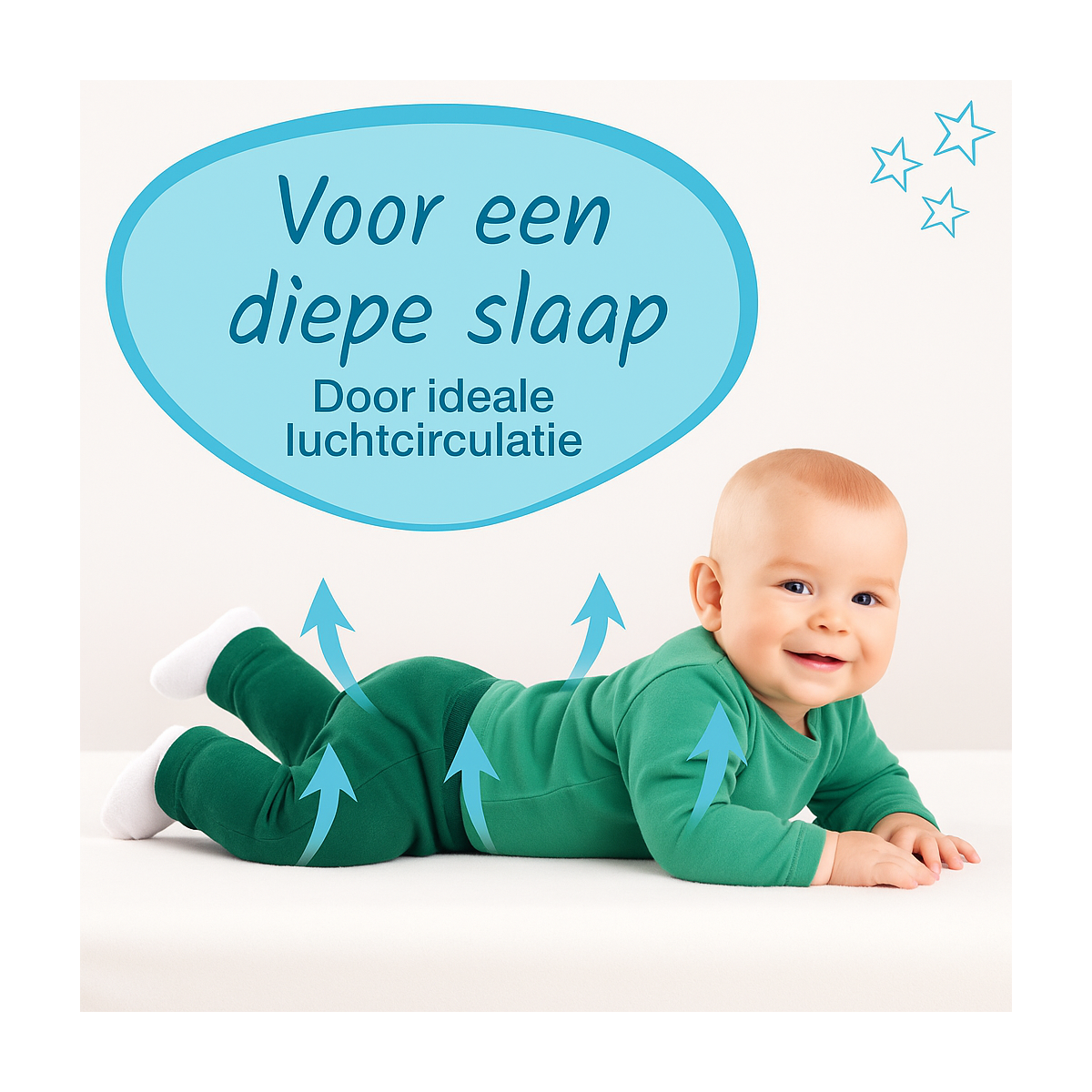 Densi Baby Matras - NubiBaby Air - 60x120 cm - 10 cm dik - Comfortschuim met Trapvaste Randen– Oeko-Tex – Ademend & Wasbare Hoes – Ergonomisch