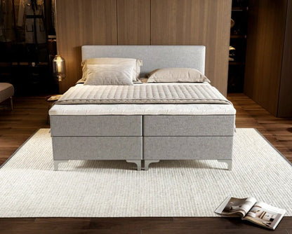Novio Boxspring Tavira met opbergruimte zilvergrijs