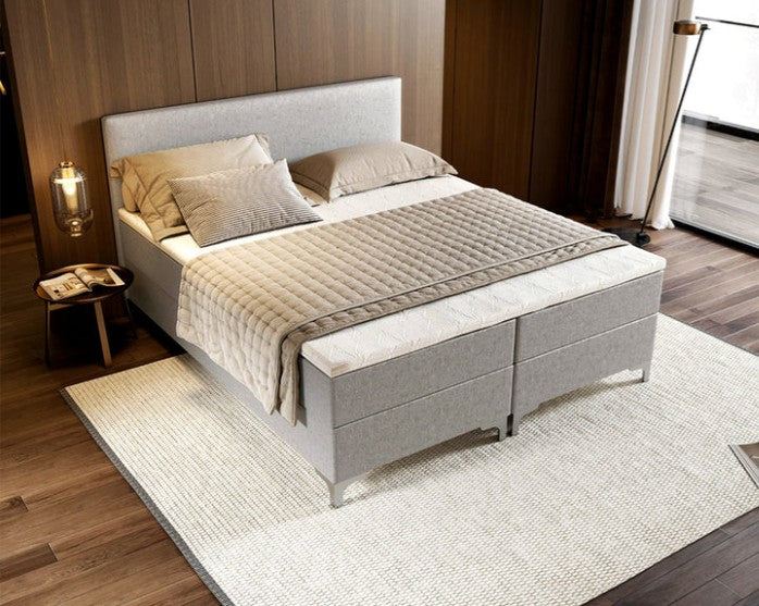 Novio Boxspring Tavira met opbergruimte zilvergrijs