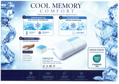 Cool Memory Comfort Kussen – Verkoelend Memory Foam Hoofdkussen met Geltechnologie