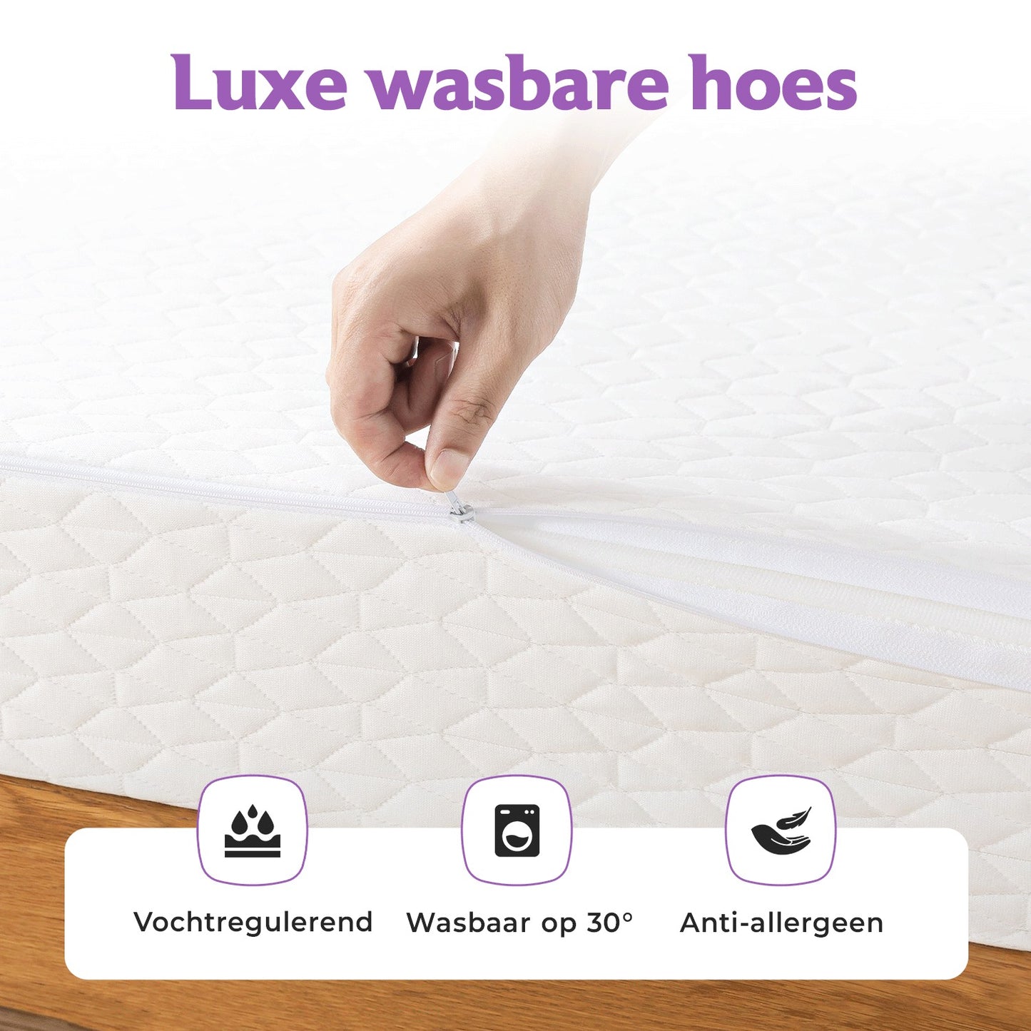 Densi Matras - 90x200cm - 15cm dik - 7 zones - Koudschuim - Afritsbare hoes - Premium hotelkwaliteit