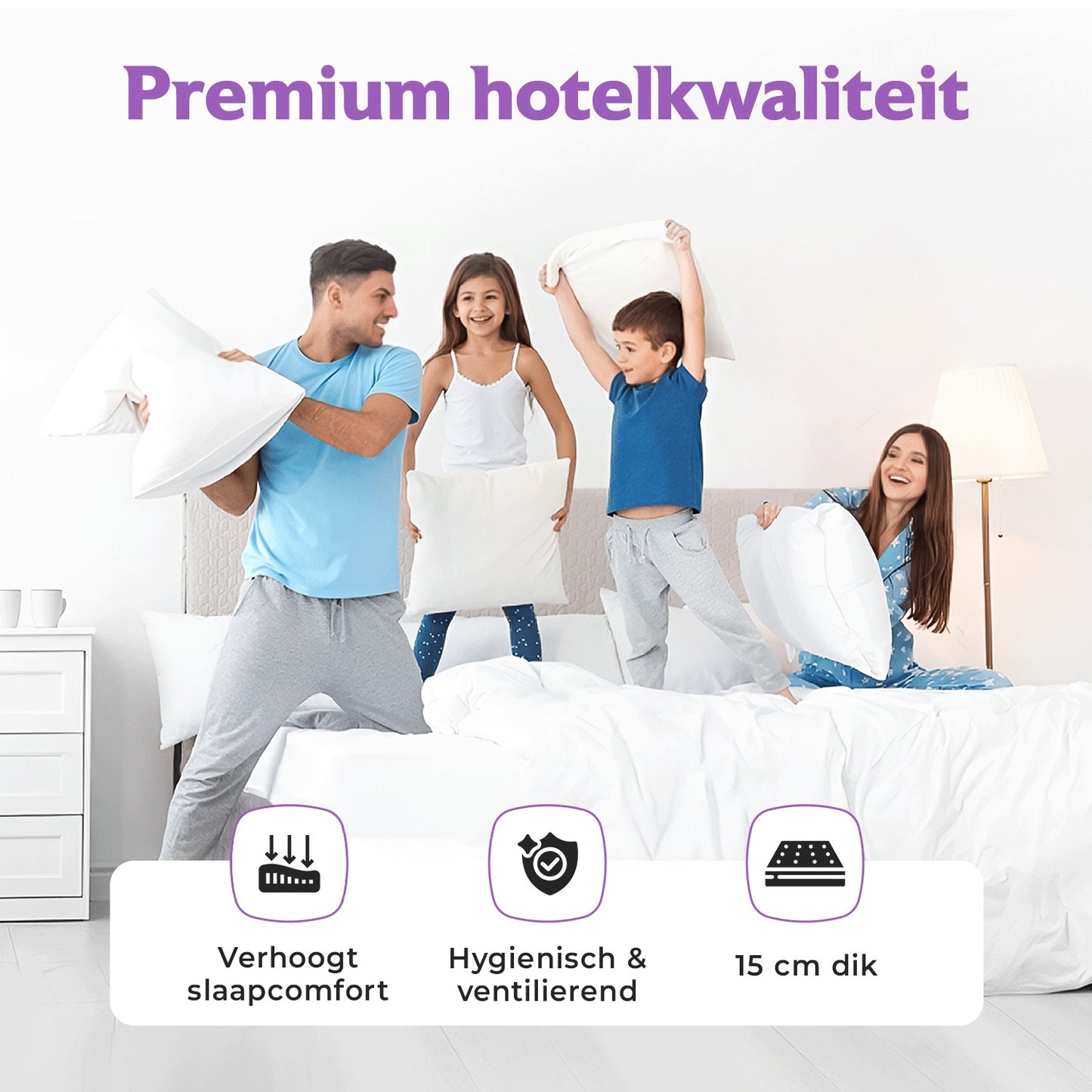 Densi Matras - 90x200cm - 15cm dik - 7 zones - Koudschuim - Afritsbare hoes - Premium hotelkwaliteit