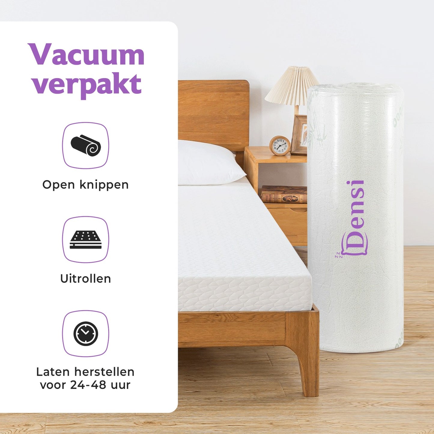 Densi Matras - 90x200cm - 15cm dik - 7 zones - Koudschuim - Afritsbare hoes - Premium hotelkwaliteit