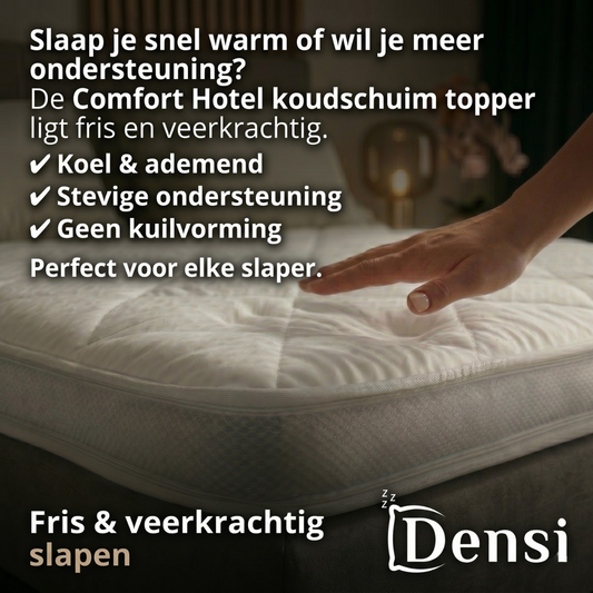 Densi HR Koudschuim Topper 12 cm – Ademend & Ondersteunend met Tencel Hoes