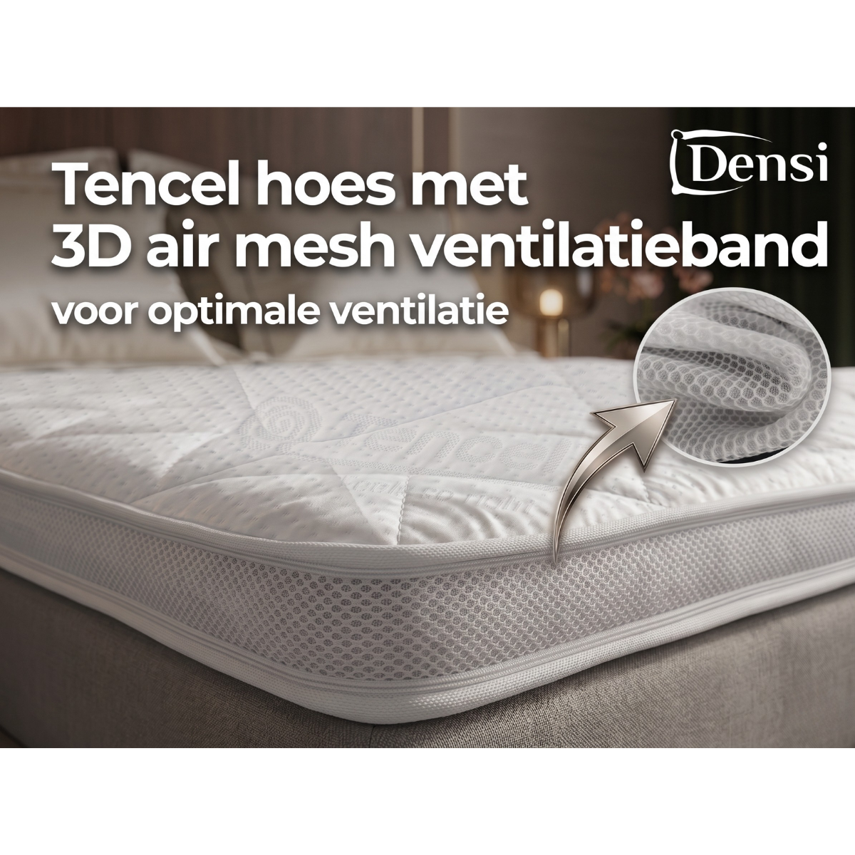 Densi NASA Traagschuim Topper 12 cm – Drukverlagend & Ergonomisch met Tencel Hoes