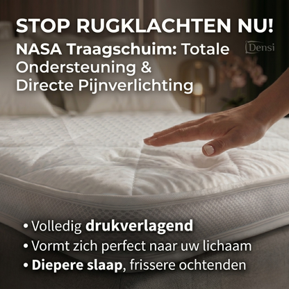 Densi NASA Traagschuim Topper 12 cm – Drukverlagend & Ergonomisch met Tencel Hoes