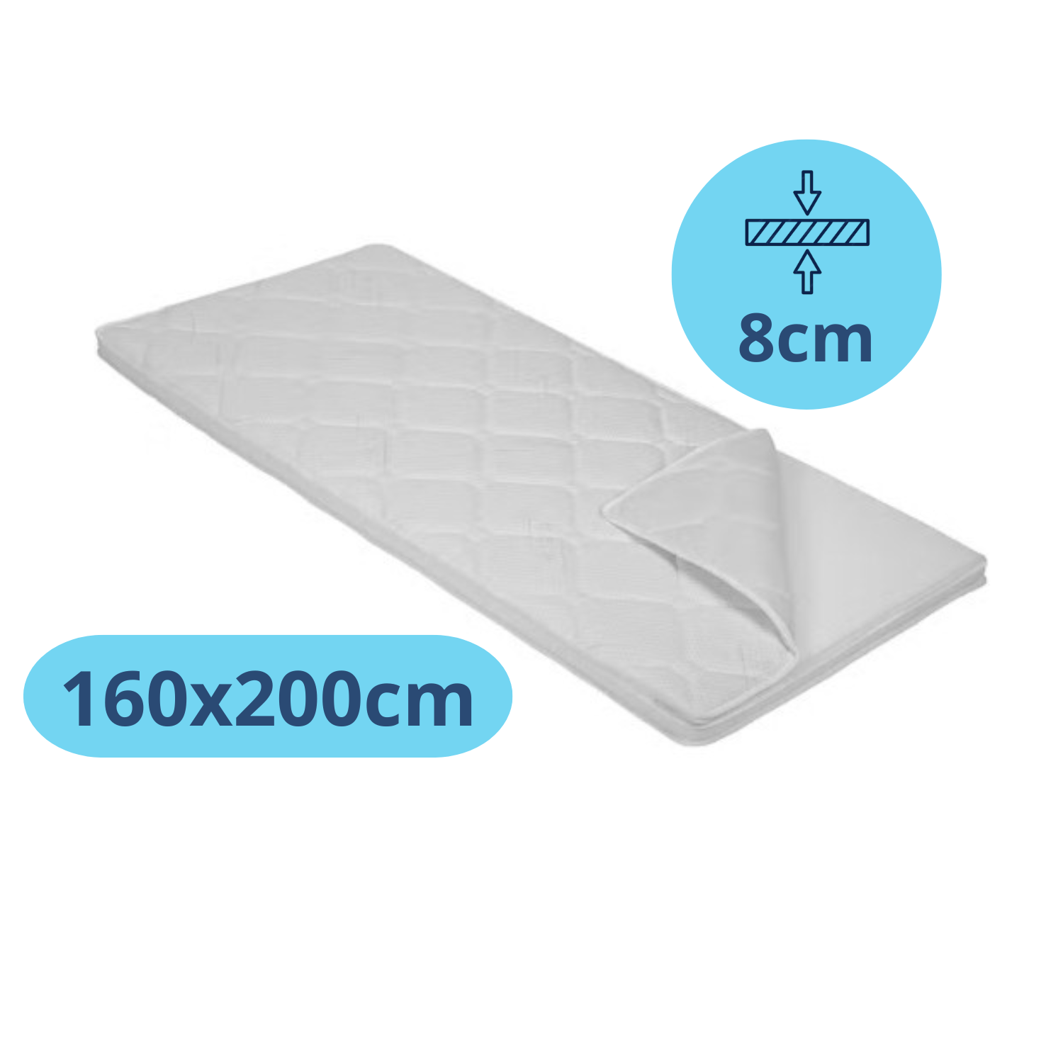 Bodyprotect Matrasbeschermer Topper koudschuim, 140 x 200 x 6 cm, wasbaar tot 60 graden, wit Bodyprotect Matrasbeschermer Topper koudschuim, 140 x 200 x 6 cm, wasbaar tot 60 graden, wit