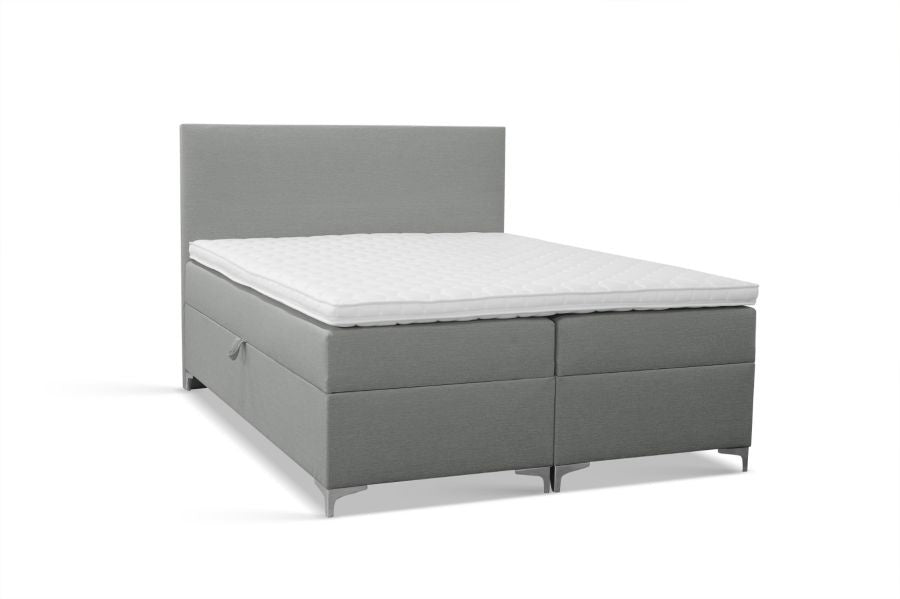 Novio Boxspring Tavira met opbergruimte zilvergrijs