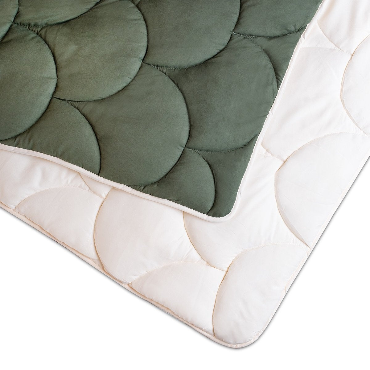 Eazzzy - All year dekbed enkel - Dekbed zonder overtrek -  Creme/Groen
