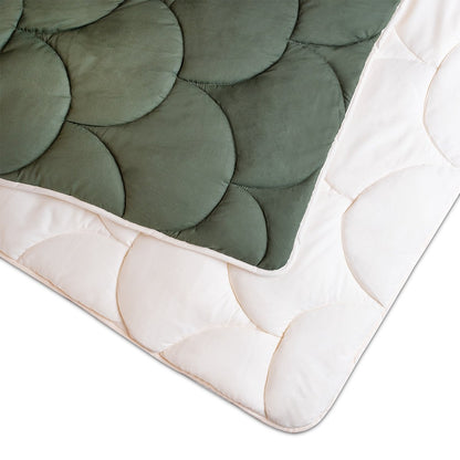 Eazzzy - All year dekbed enkel - Dekbed zonder overtrek -  Creme/Groen