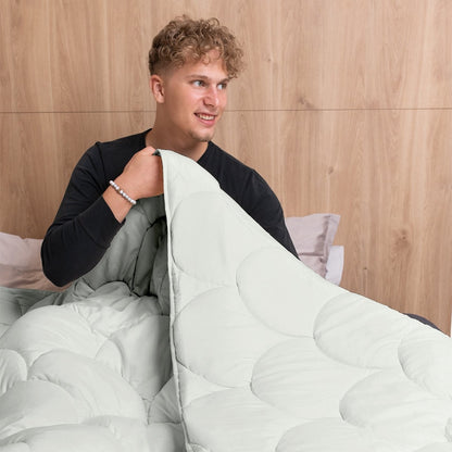 Eazzzy - All year dekbed enkel - Dekbed zonder overtrek -  Mintgroen