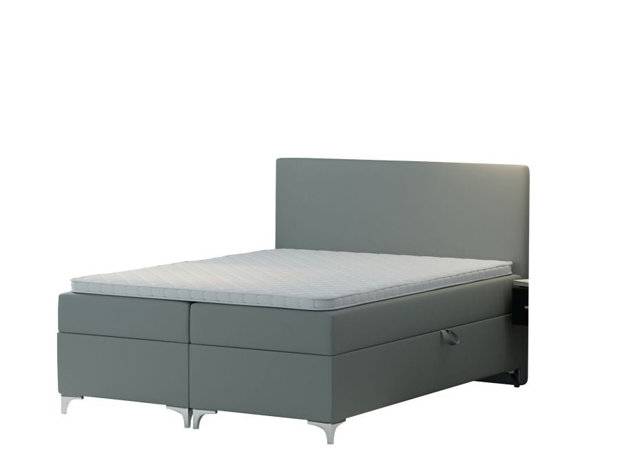 Novio Boxspring Tavira met opbergruimte zilvergrijs