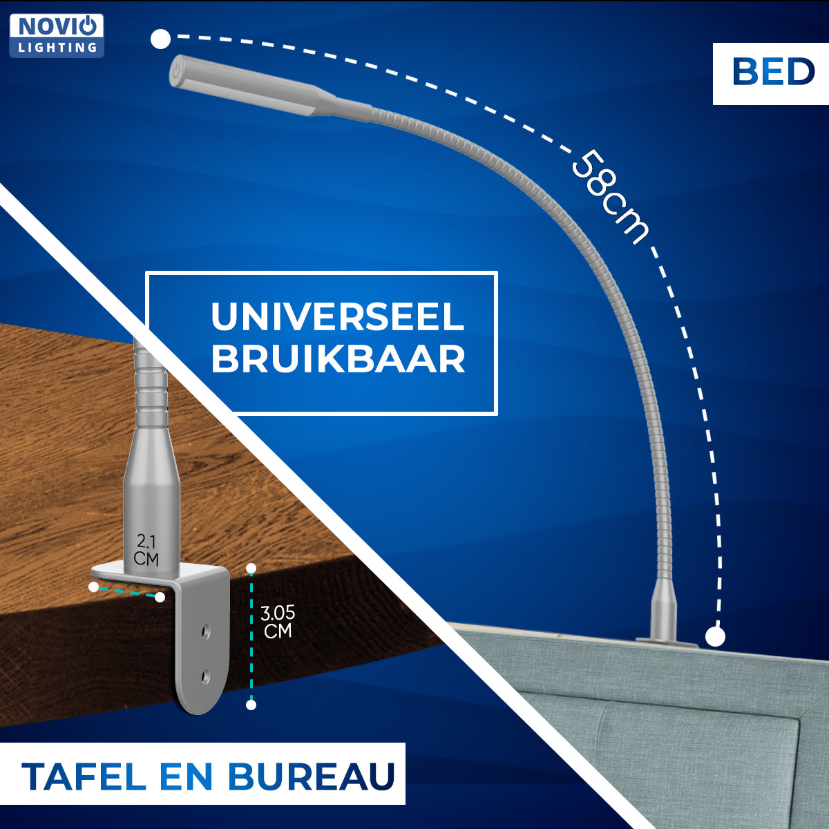 Bed Leeslampjes met Dimfunctie zilver