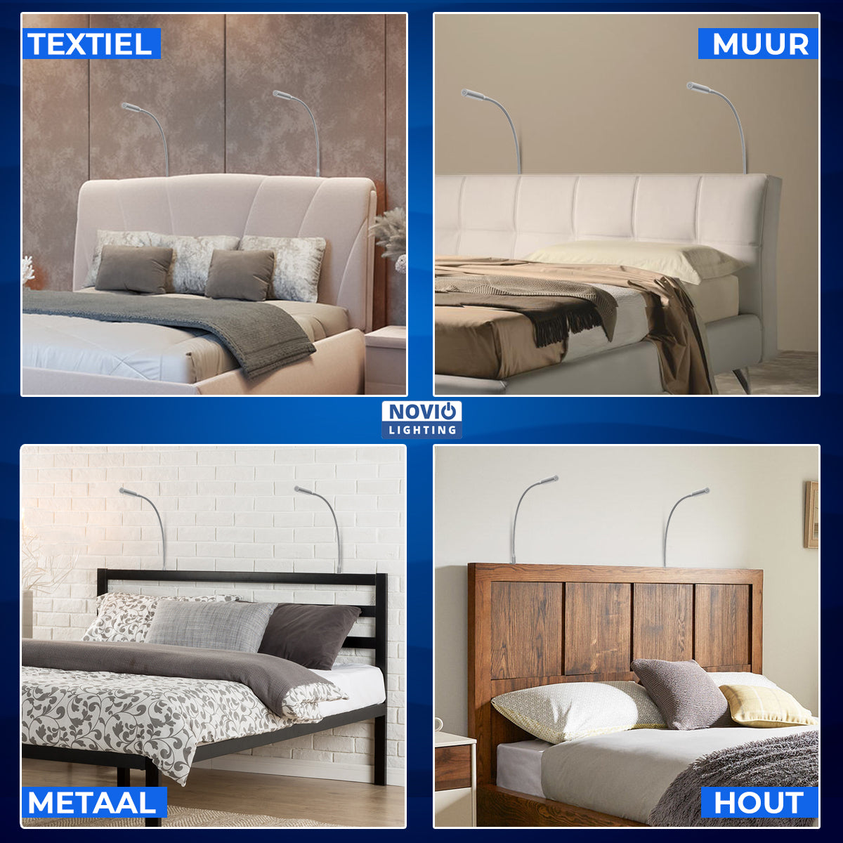 Bed Leeslampjes met Dimfunctie zilver