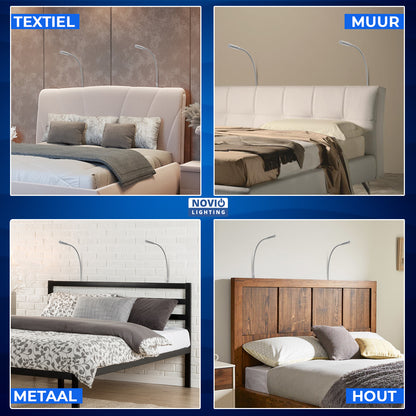 Bed Leeslampjes met Dimfunctie zilver