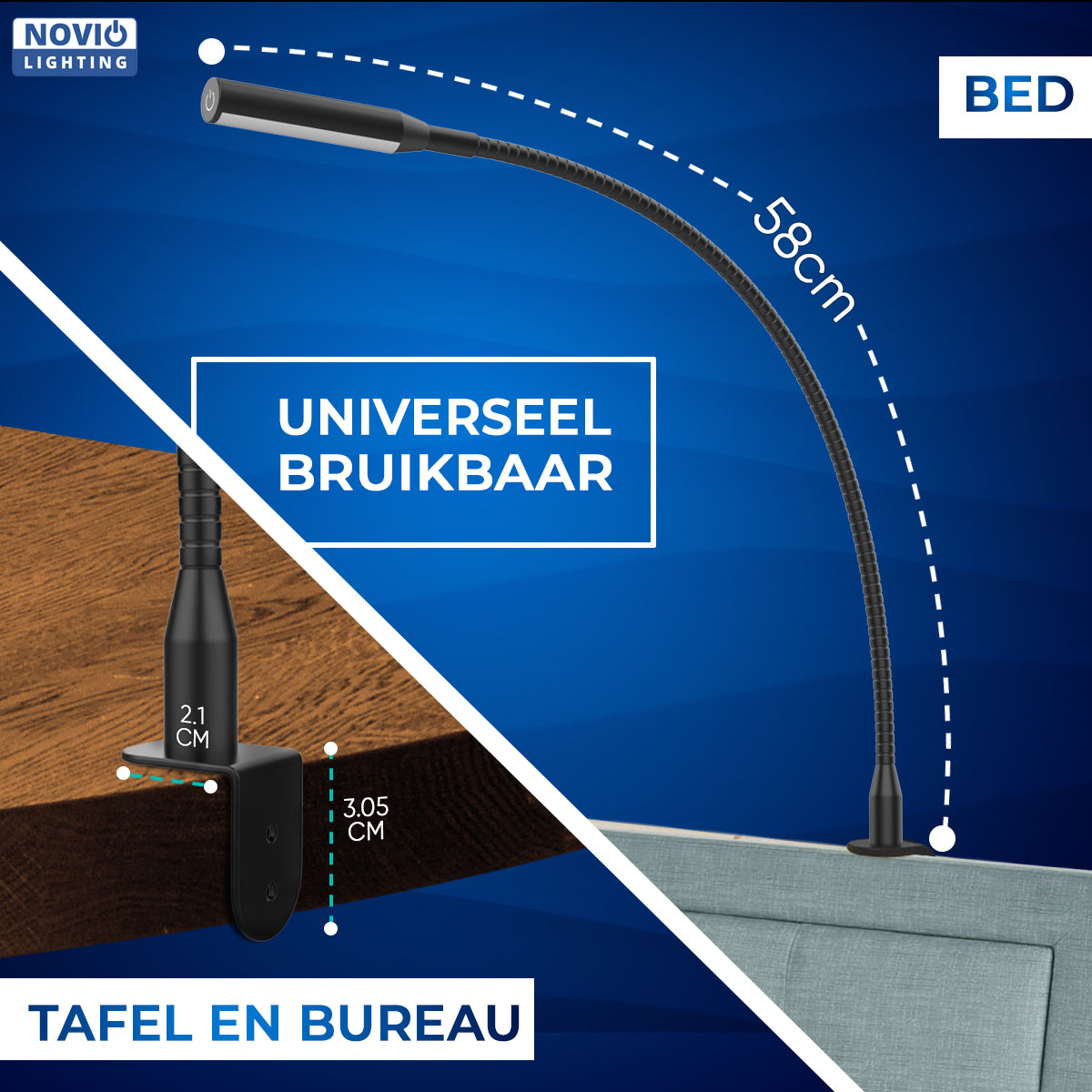Bed Leeslampjes met Dimfunctie zwart