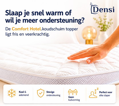 Densi HR Koudschuim Topper 12 cm – Ademend & Ondersteunend met Tencel Hoes