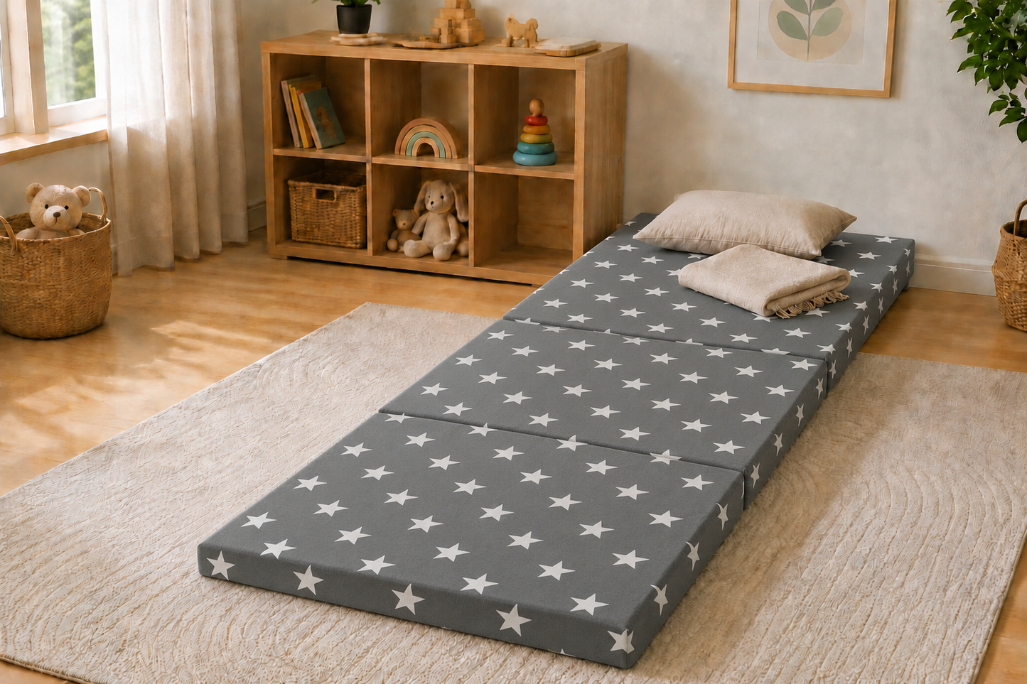 Jilly vouwmatras 190 × 70 × 9 cm – Print - Extra breed logeermatras